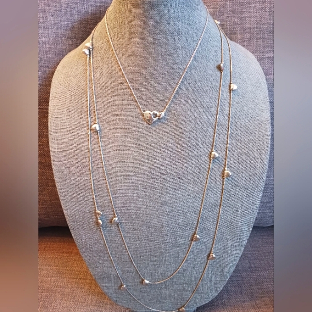 Mothers Love Inspiration Bundle HEARTS Silver Necklaces